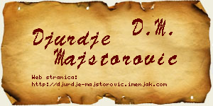 Đurđe Majstorović vizit kartica